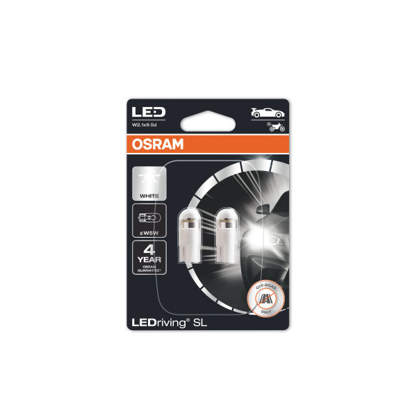 OSRAM W5w 501 LED Cool White 12v 2880cw-02b Interior Lamps 6000k Double  BLISTER for sale online