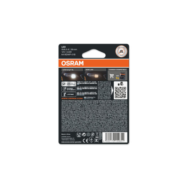 Osram 239 LED Cool White 6000k Festoon Bulb - Single Pack