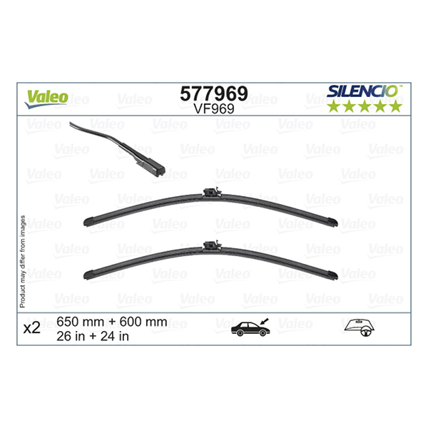 Valeo Silencio Flat Wiper Blade Set VF969