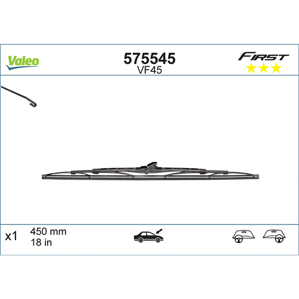 Valeo First Universal Wiper Blade 18 Inch