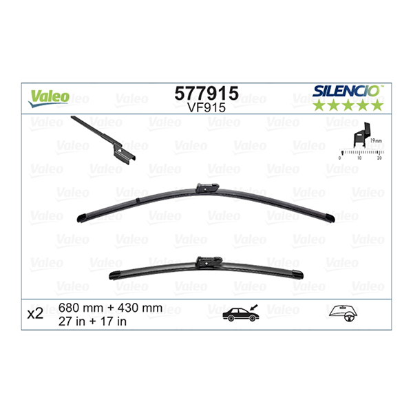 Valeo Silencio Wiper Blade Set VF915