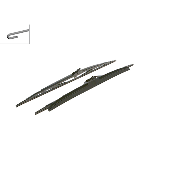 Bosch Super Plus Specific Wiper Blade Set Sp24/24B With Spoiler On Rh Side