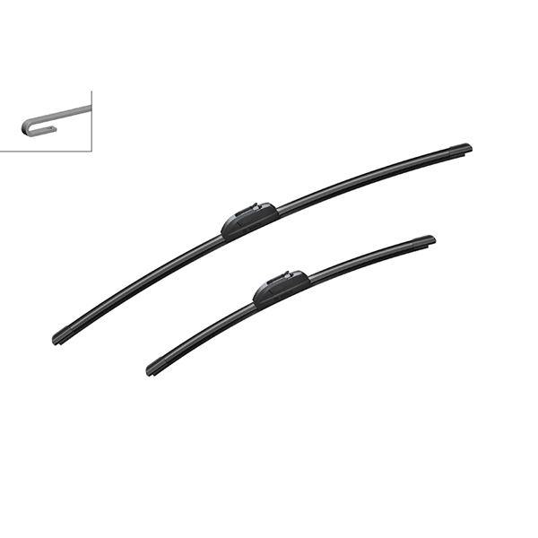 Bosch Retrofit Flat Wiper Blade Set Ar652S With Spray Nozzle