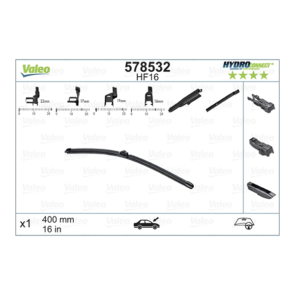 Valeo Hydro Connect Wiper Blade HF16