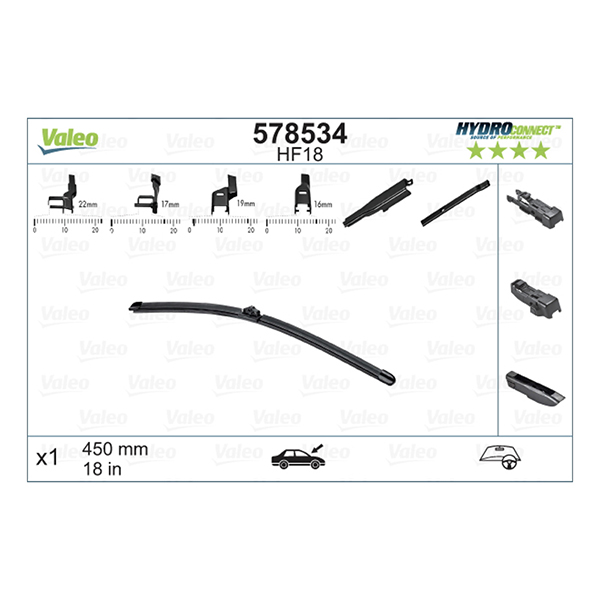 Valeo Hydro Connect Wiper Blade HF18