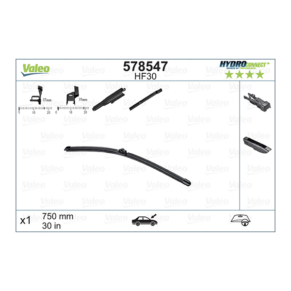 Valeo Hydro Connect Wiper Blade HF30