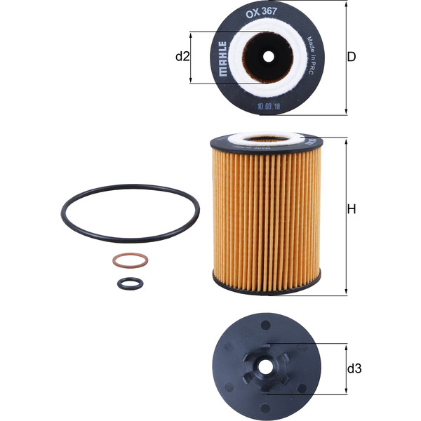 Mahle Knecht Mahle Knecht Oil Filter Ox367d