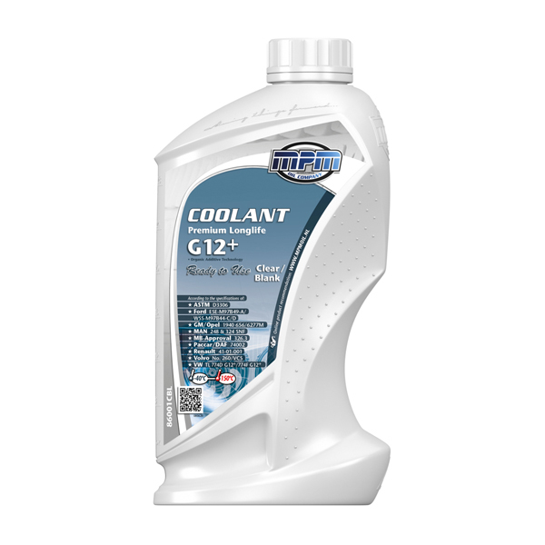 MPM Coolant Premium Longlife -40°C G12+ Ready to Use Clear / Blank 1L