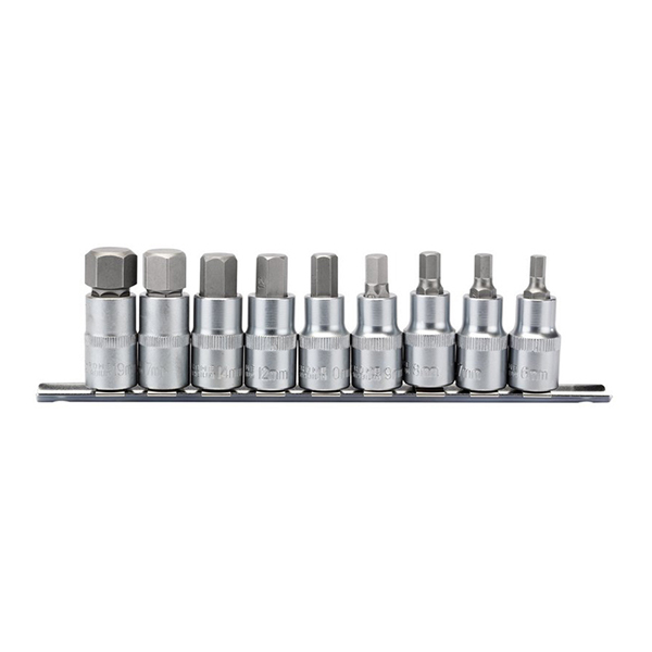 Draper Metric Hex. Socket Bit Set, 1/2" Sq. Dr., 55mm (9 Piece)