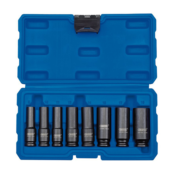 Draper HI-TORQ® Metric Deep Impact Socket Set, 3/8" Sq. Dr. (8 Piece)"