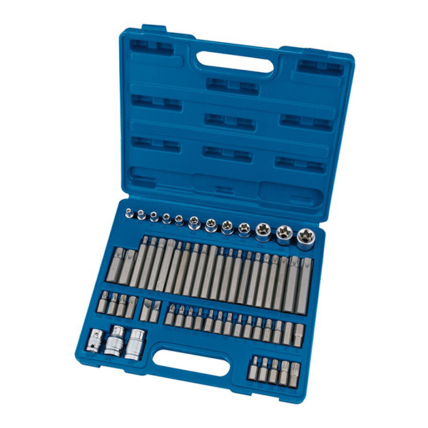 Draper Expert Mechanics Socket and Bit Set, 3/8, 1/2" Sq. Dr. (61 Piece)