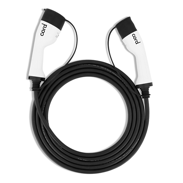 CORD Type 2 to Type 2 EV Charging Cable, 32amp, 7.4kW, 5 Metre, Single Phase
