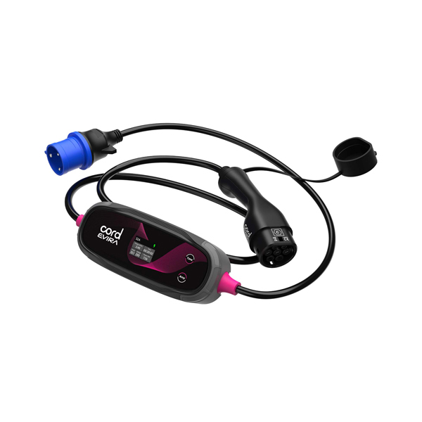 CORD Plus Portable EV Charger with LCD Screen – 5m – Adjustable 230V 6A-8A-10A Max 2.3kW