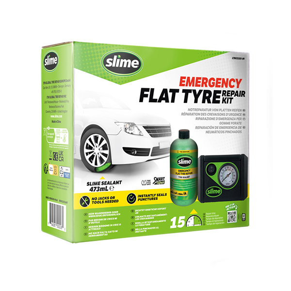 Slime Smart Tyre Repair Kit 12V Compressor And 473ml Solution