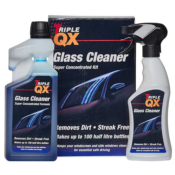 TRIPLE QX Super Concentrated Glass Cleaner 1ltr + Trigger Bottle Euro