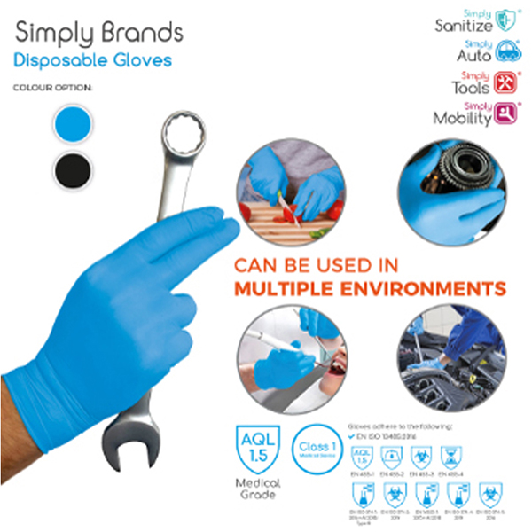 Simply Blue Nitrile Gloves Xtra Large  x100