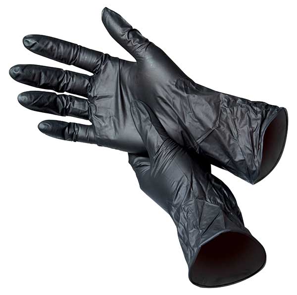 MEDIUM Box of 100 P/ Free Black Nitrile Gloves