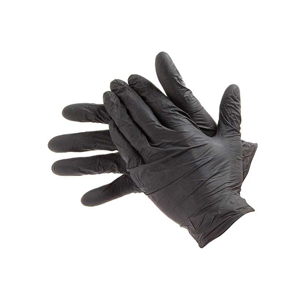 SMALL Box of 100 P/ Free Black Nitrile Gloves
