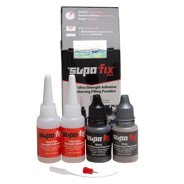 Supafix Q-Bond Repair Kit Black and Grey Powder