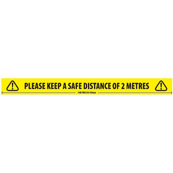 'Please Keep a Safe Distance of 2 Meters' Self Adhesive Tape 48mm x 33m