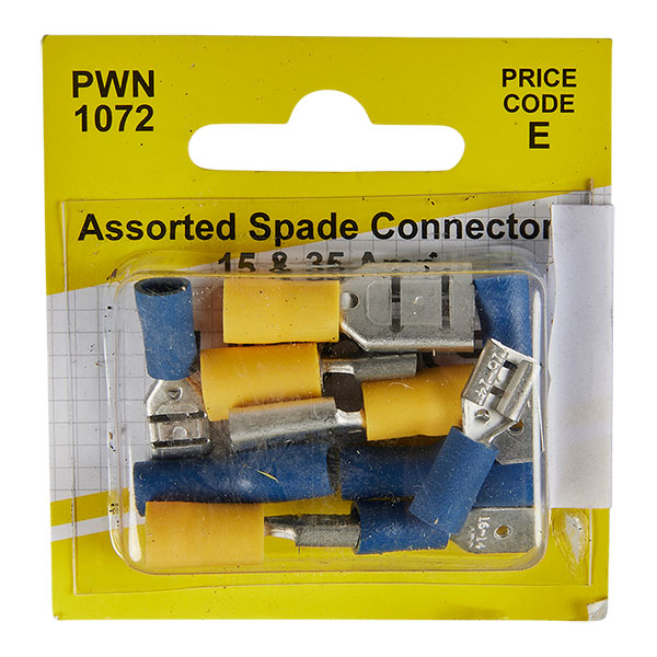 Pearl Asstd Spade Connectors 15 & 35Amp