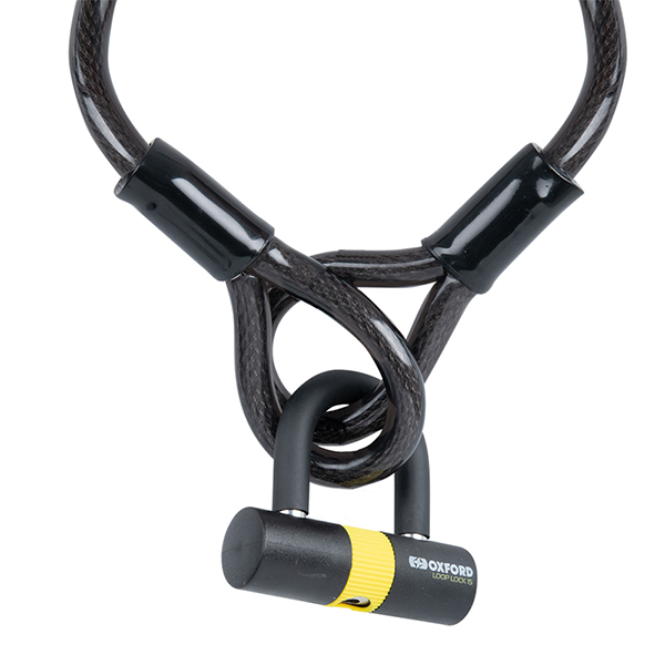 Oxford Loop Lock15 Cable & Mini Shackle Motorcycle Lock 15mm x 2.0m