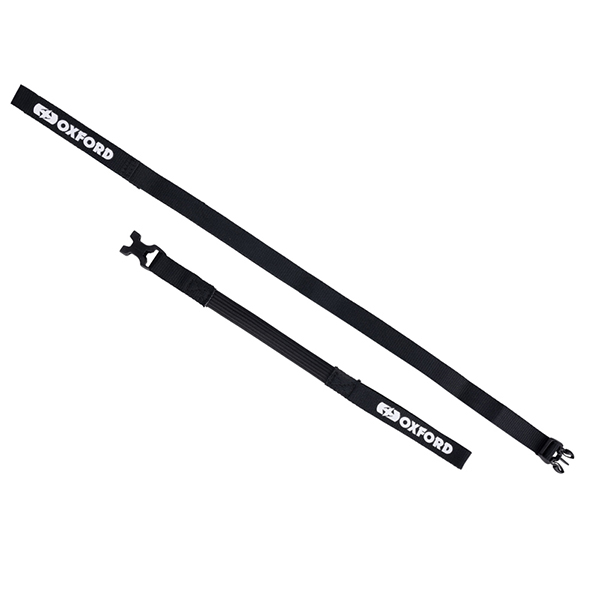 Oxford Atlas B-Clip 17mm x 1.2M Self Tensioning Straps Black (Pair)