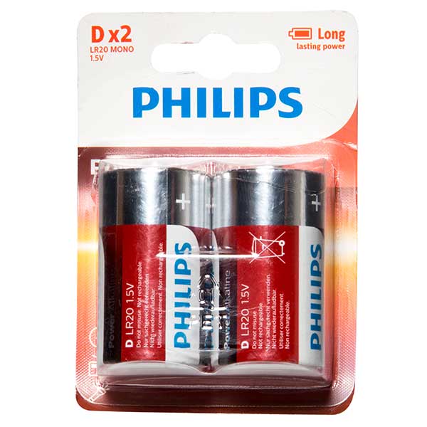 Philips Powerlife D Battery Qty 2