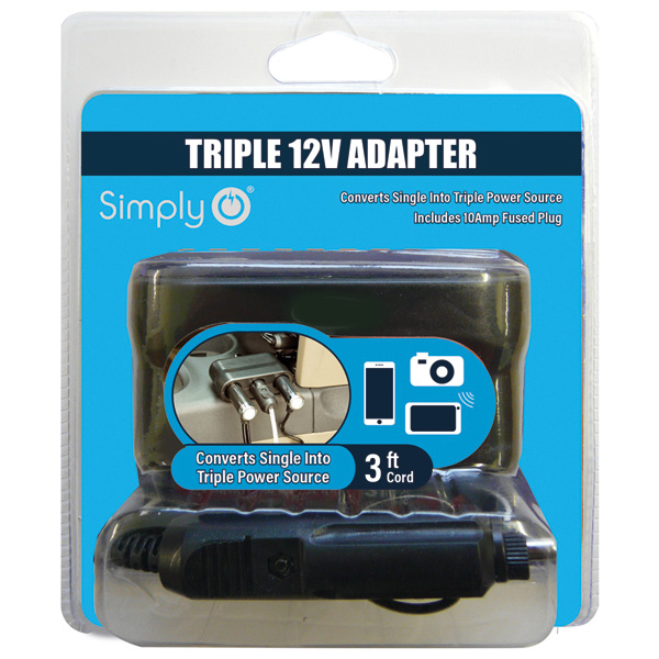 Simply 12V Triple Power Adaptor