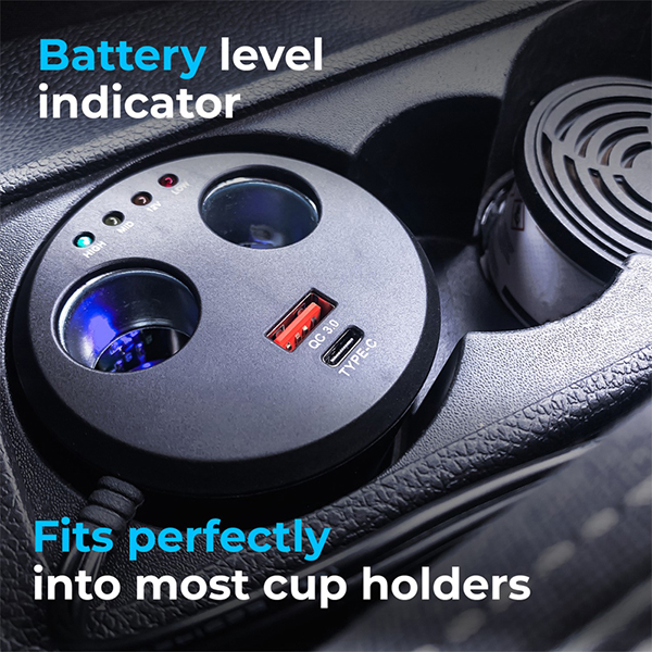 Simply 12V TYPE C & QC 3.0 CUP HOLDER CHARGER