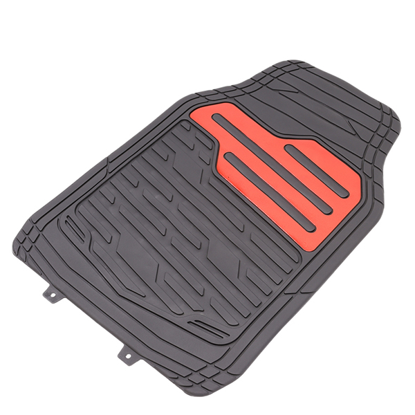 Streetwize Adonia 4 pce Rubber Mat Set with "Metallic" Red Heel Pad