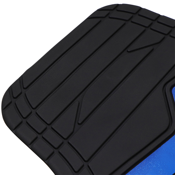 Streetwize Adonia 4 pce Rubber Mat Set with "Metallic" Blue Heel Pad