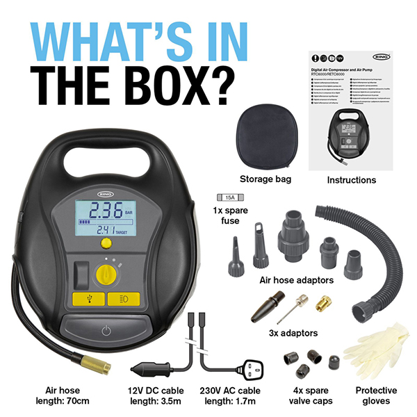 Ring RTC6000 Cordless 4 in 1 Digital Tyre Inflator and Air Pump