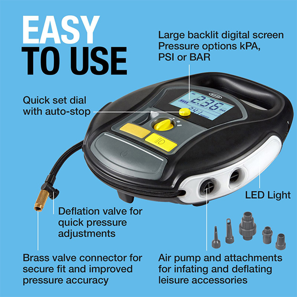 Ring RTC6000 Cordless 4 in 1 Digital Tyre Inflator and Air Pump