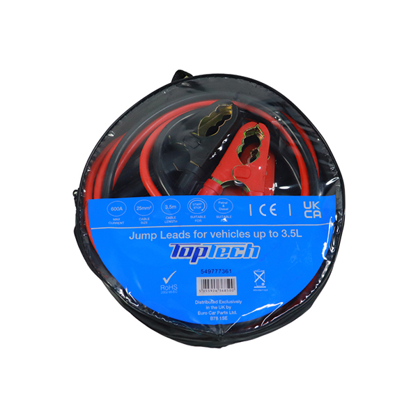 Top Tech Booster Cables 25mm - 600 Amp 3.5 mtr