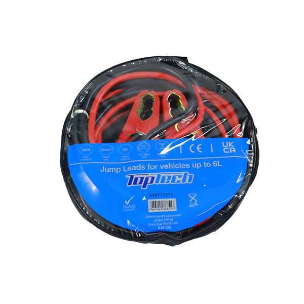 Top Tech Jump leads up to 6.0L (25mm - 600 Amp - 5.0 mtr)
