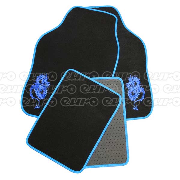 Top Tech Black Carpet Mat Set - Blue Dragon