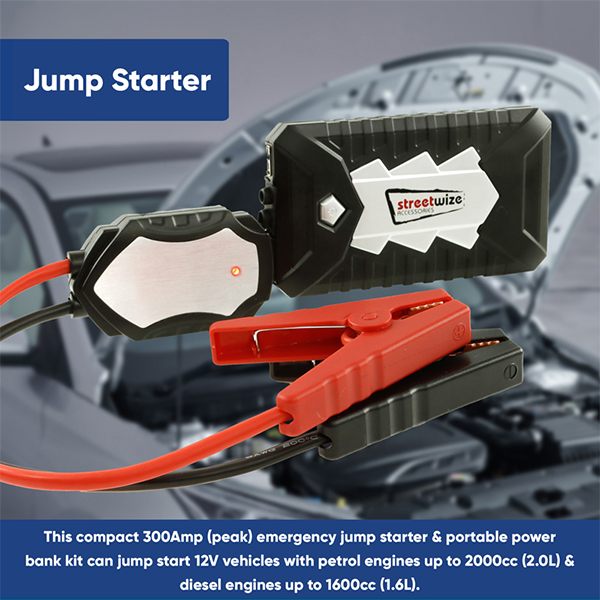Streetwize Emergency Jump Starter & Portable Power Bank (Petrol
