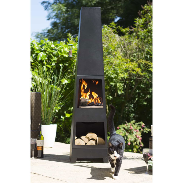 La Hacienda Serenity Steel Firepit Wood Burner Outdoor Patio Heater