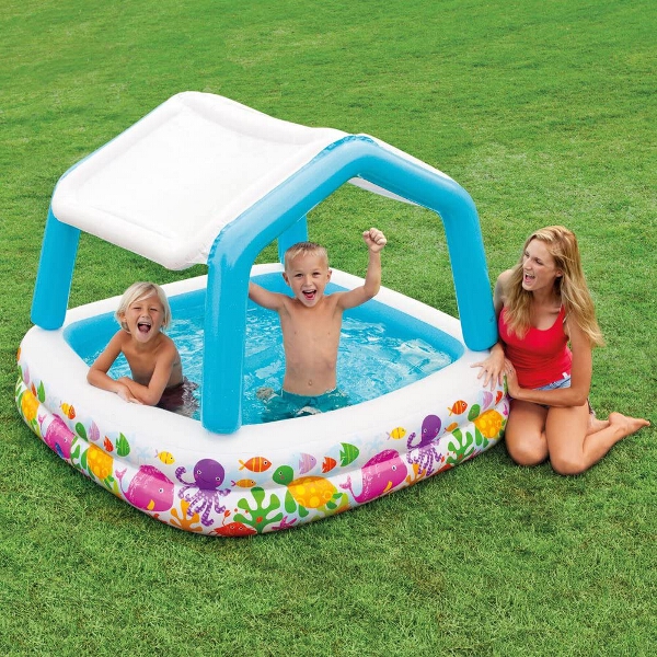 Intex Infant Inflatable Pool With Removable Shade - 1.57 x 1.57 mtr - AGP