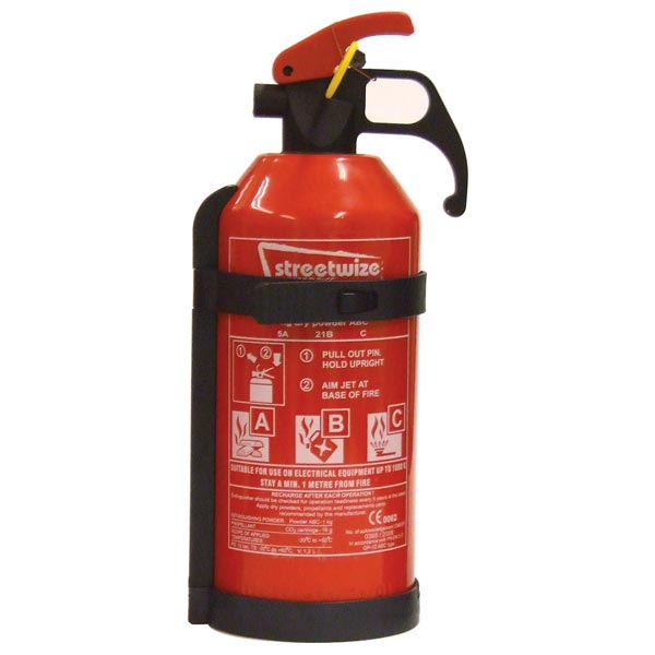 Streetwize Fire Extinguishers  (EN3/CE62 Standard) - 1 kg Dry Powder ABC