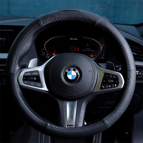 Streetwize Luxury Steering Wheel Cover - All Black Leather (Universal)