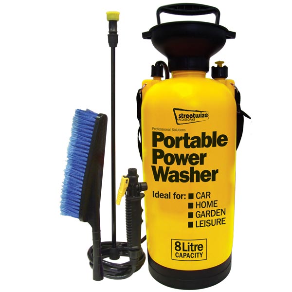 Streetwize Portawasher/Portable Power 8L Sprayer with xtra wash brush