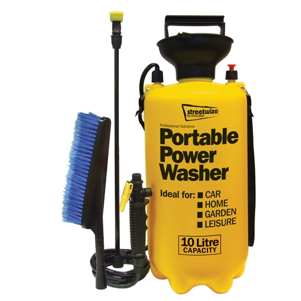Streetwize Portawasher/Portable Power 10L Sprayer with xtra wash brush