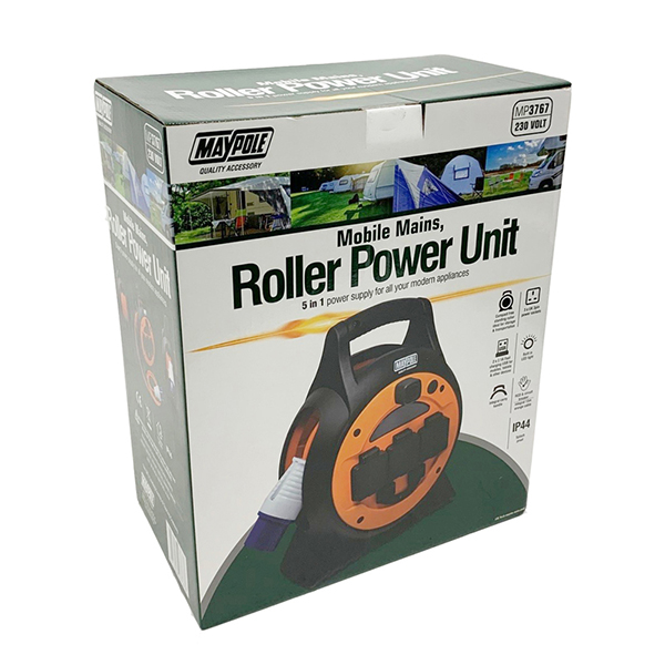 Maypole Mobile Mains Roller Power Unit 15M With Led Light