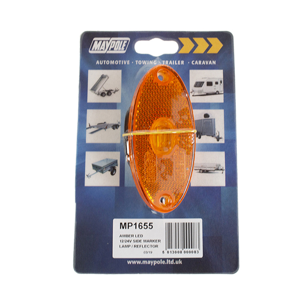 Maypole 12-24V Slim Line Oval LED Amber Marker Lamp