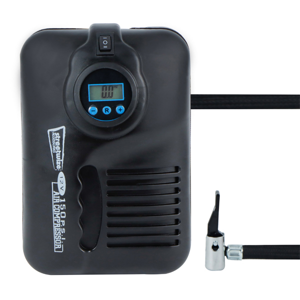 Streetwize 150PSI 12V Compact Digital Air Compressor With Auto Shut-Off