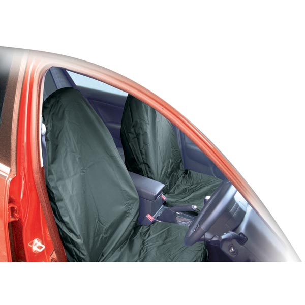 Streetwize Pair Universal Nylon Seat Covers Dark Grey Euro Car Parts