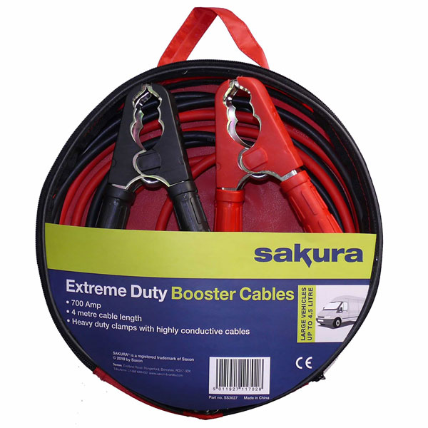 Sakura Extreme Duty Booster Cables up to 4.5L (700 Amp - 4m)