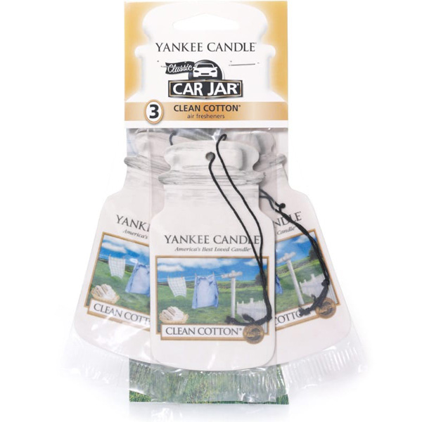 Yankee Candle Car Jar Bonus 3 Pack Clean Cotton